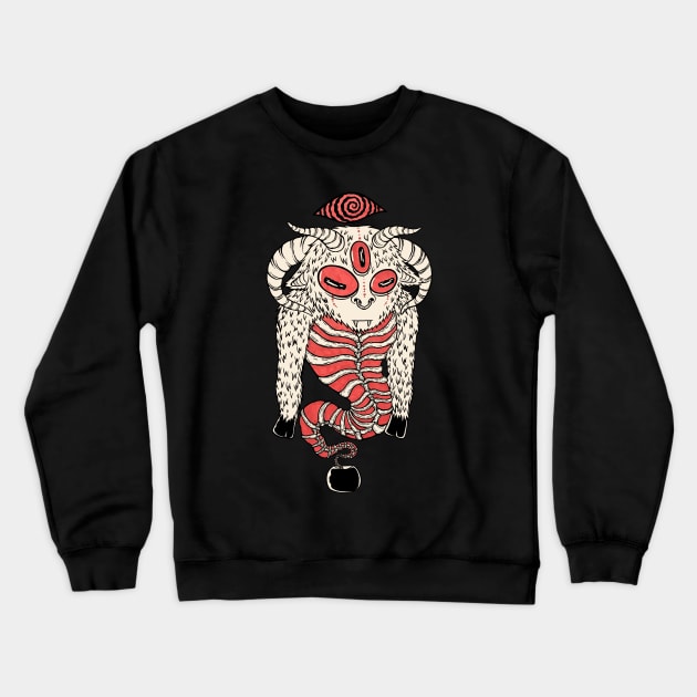 Goat Demon Crewneck Sweatshirt by flynnryanart